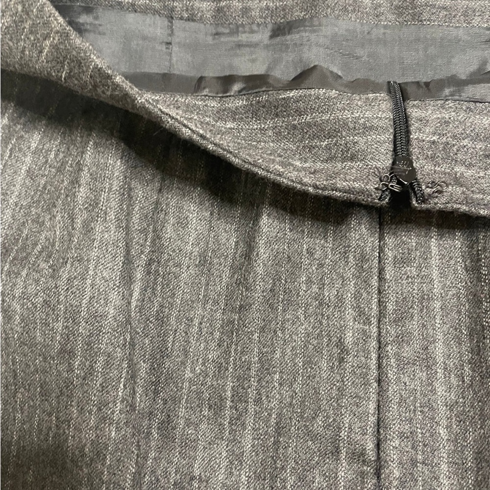 Rafaellla Gray & White Pinstripe Wool Maxi Skirt - Picture 7 of 10